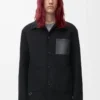 Workwear-Jacke aus Wolle und Kaschmir Schwarz