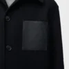 Workwear-Jacke aus Wolle und Kaschmir Schwarz