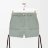 Workwear-Shorts aus Denim in Khaki-Grün