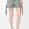 Workwear-Shorts aus Denim in Khaki-Grün