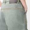 Workwear-Shorts aus Denim in Khaki-Grün