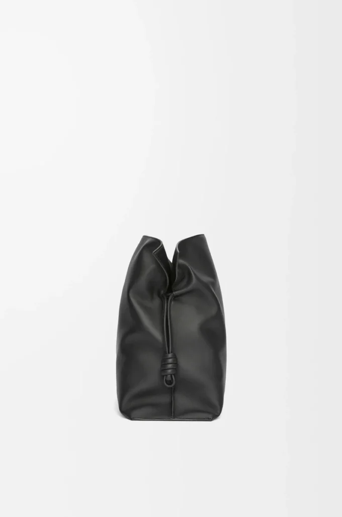 XL Flamenco Clutch aus Nappakalbsleder Schwarz
