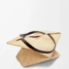 XL Puzzle Fold Tragetasche aus Raffia in Natur/Schwarz