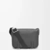 XS Military Messenger Bag aus weichem genarbtem Kalbsleder in Anthrazit
