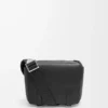 XS Military Messenger Bag aus weichem, genarbtem Kalbsleder Schwarz