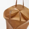XXL Puzzle Fold Tote aus glänzendem Kalbsleder Oak