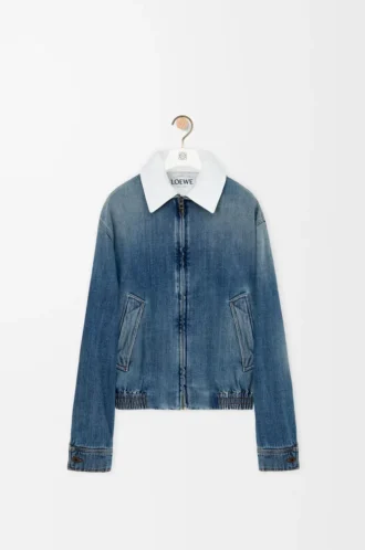 Zip-Jacke aus Denim Blau