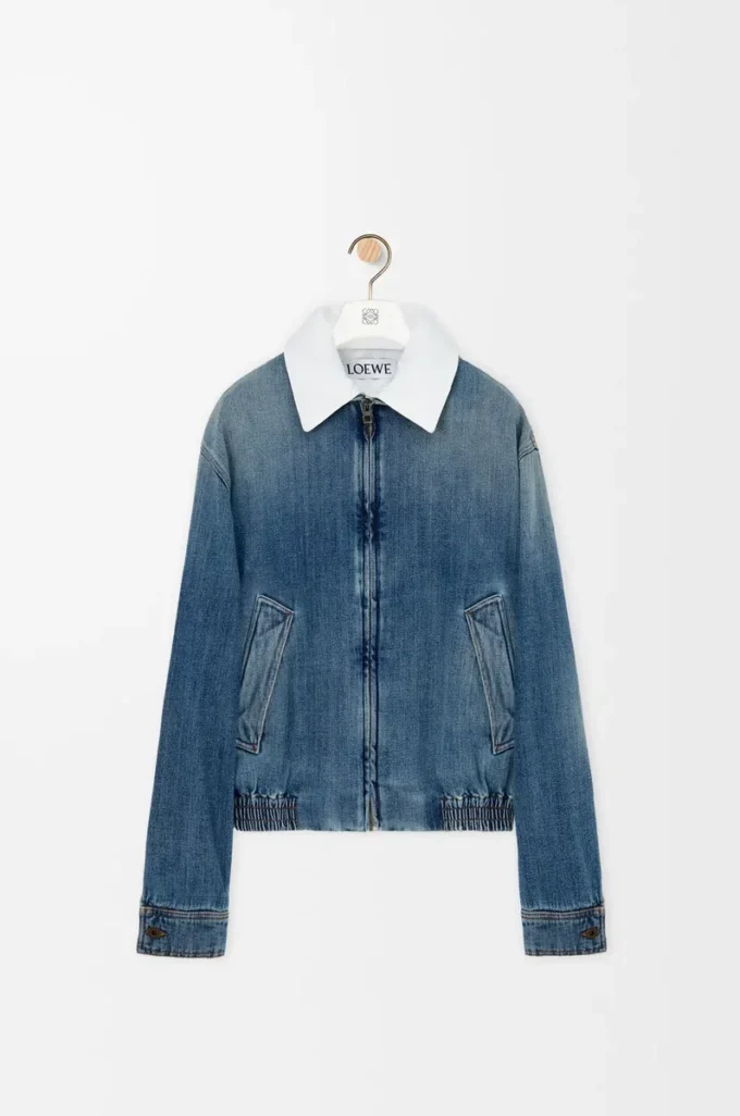 Zip-Jacke aus Denim Blau