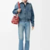 Zip-Jacke aus Denim Blau