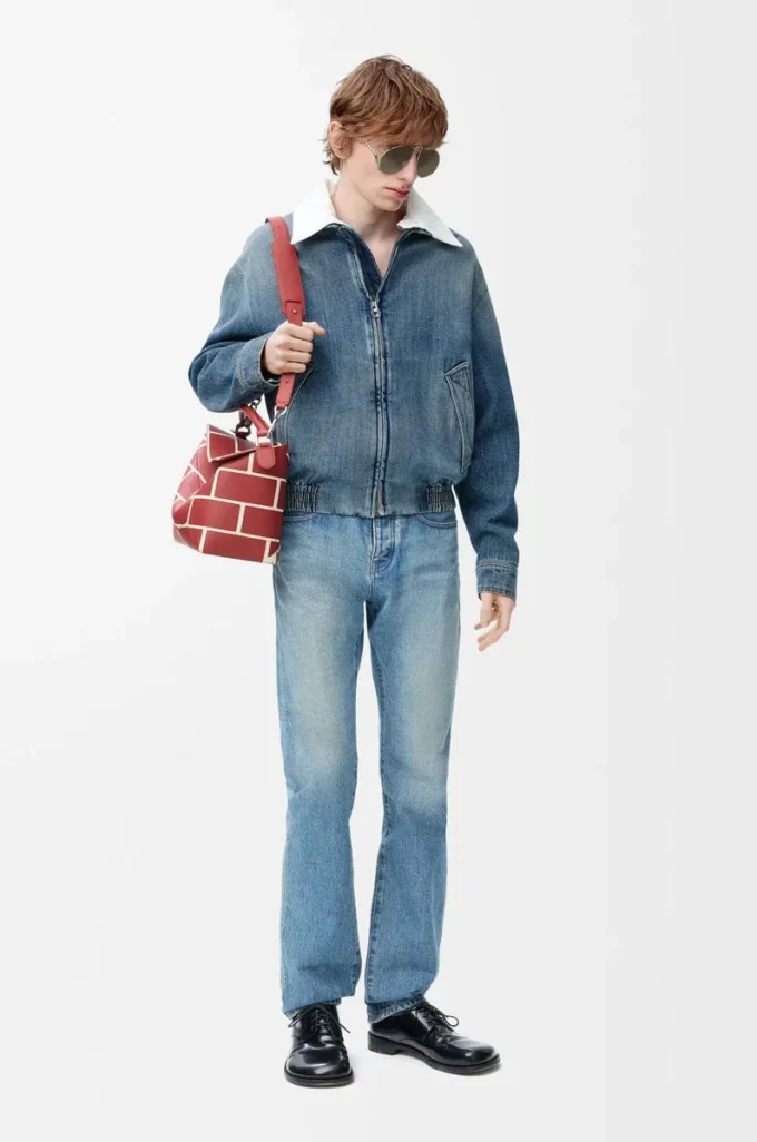 Zip-Jacke aus Denim Blau