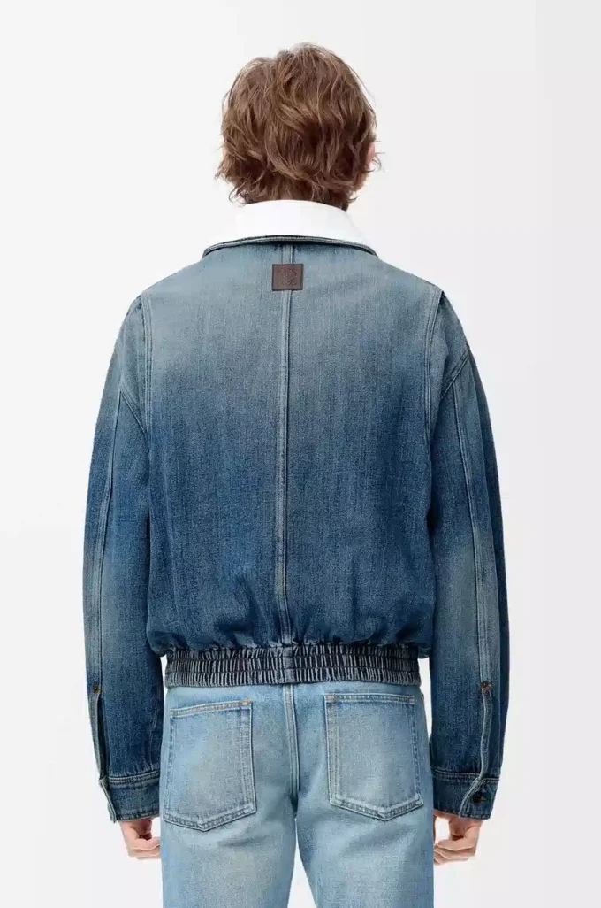 Zip-Jacke aus Denim Blau