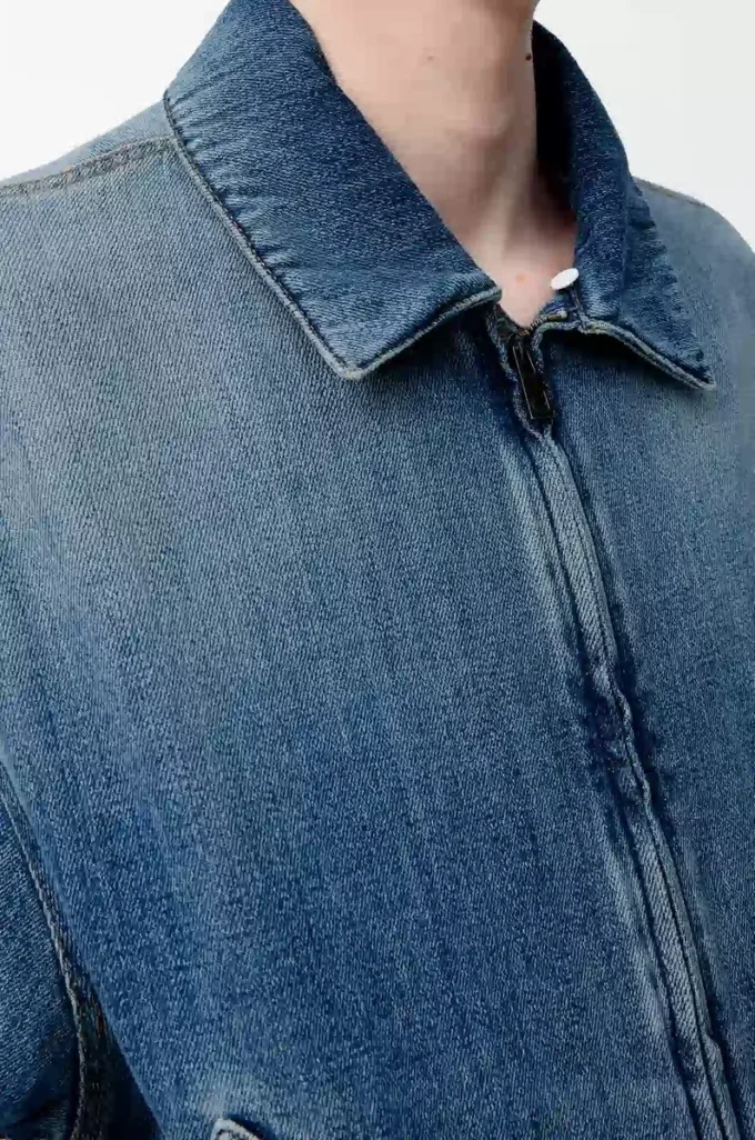 Zip-Jacke aus Denim Blau