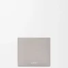Zweifach gefaltete Brieftasche aus strukturiertem klassischem Kalbsleder in Shell Grey