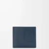 Zweifach gefaltete Geldbörse aus satiniertem Kalbsleder Indigo Dye