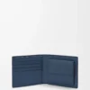 Zweifach gefaltete Geldbörse aus satiniertem Kalbsleder Indigo Dye