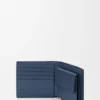 Zweifach gefaltete Geldbörse aus satiniertem Kalbsleder Indigo Dye