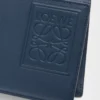 Zweifach gefaltete Geldbörse aus satiniertem Kalbsleder Indigo Dye