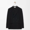 Zweireihige Jacke aus Wolle Schwarz