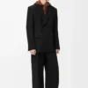 Zweireihige Jacke aus Wolle Schwarz