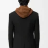 Zweireihige Jacke aus Wolle Schwarz