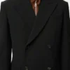 Zweireihige Jacke aus Wolle Schwarz